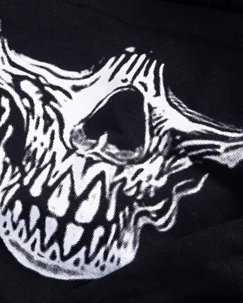 Halloween Dark Skull Head Mask Chain Hooded Top