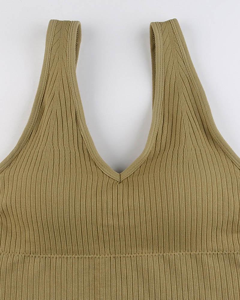 Oxyn Scoop Neck Ribbed Tank Top