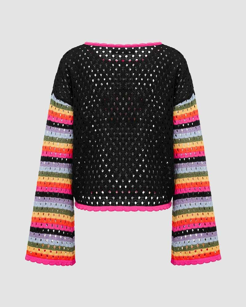 Floretro Rainbow Eyelet Sweater