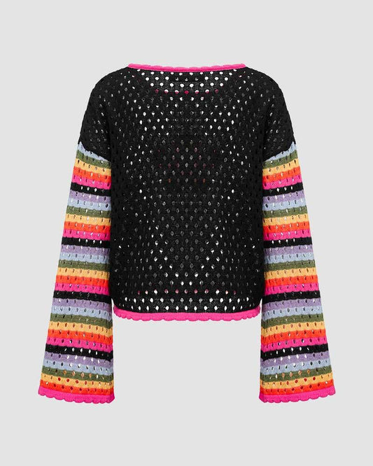 Floretro Rainbow Eyelet Sweater