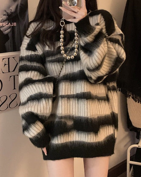 Oversized Stripe Pullover Sweater