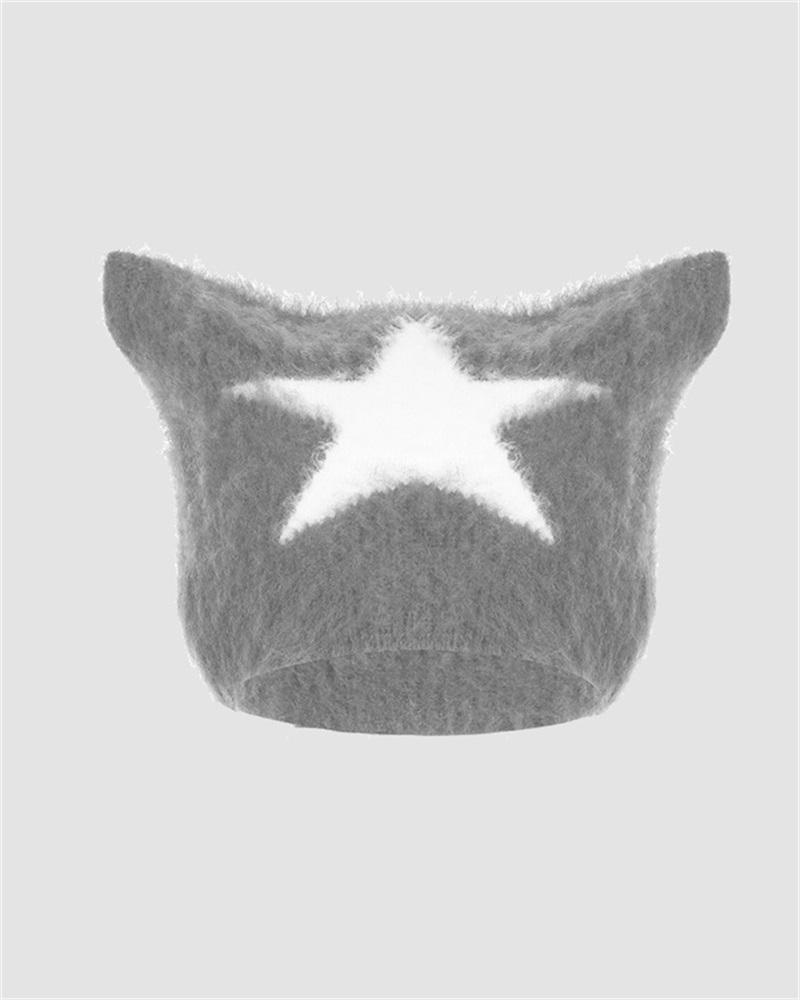 Star Print Cat Ear Hat