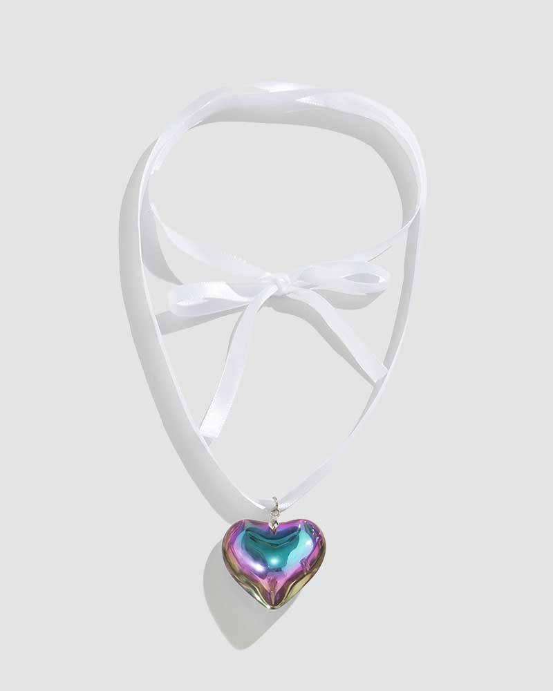 Heart Mould Wrap Silk Necklace