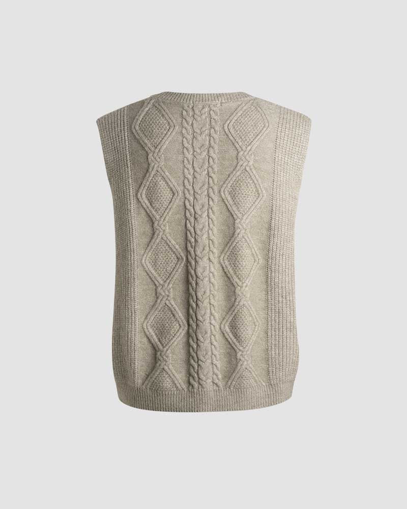 Braeylee Cable Knit Sweater Vest