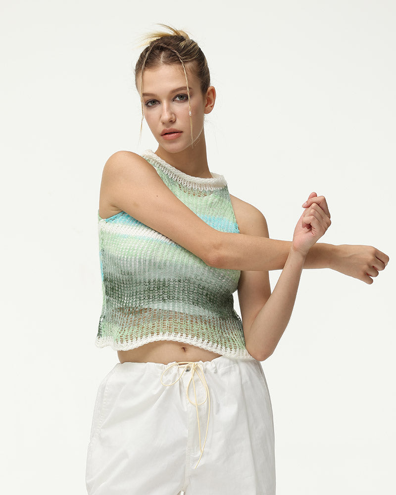 Polynesian Crop Knit Top