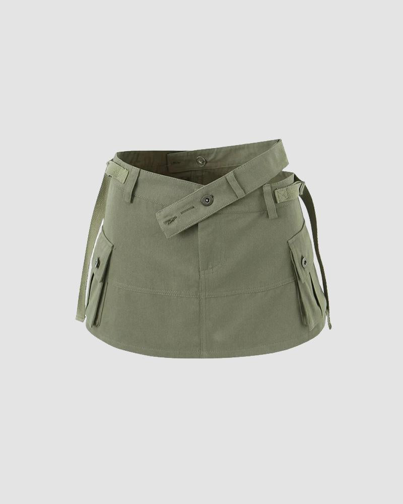 Defied Yeti Asymmetrical Cargo Skirt