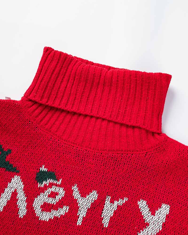 Merry Christmas High Neck Sweater