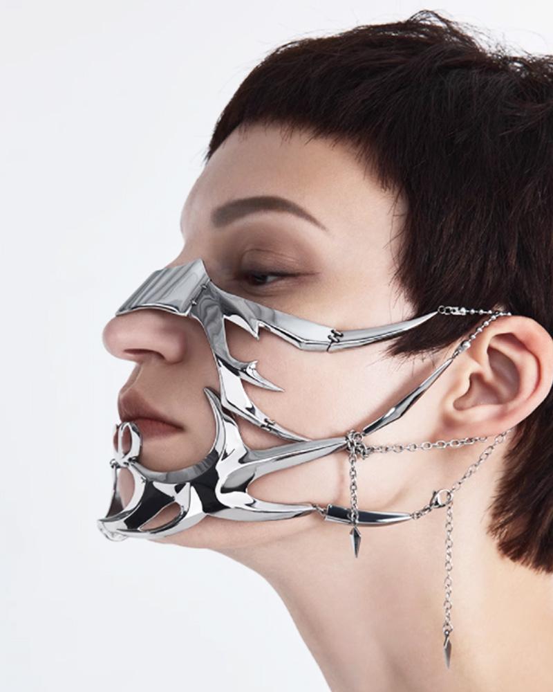 Futuristic Metallic Face Mask