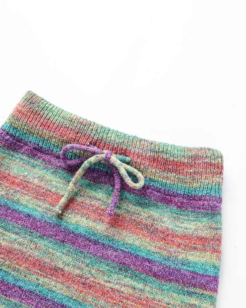 Rainbowscope Knit Drawstring Skirt