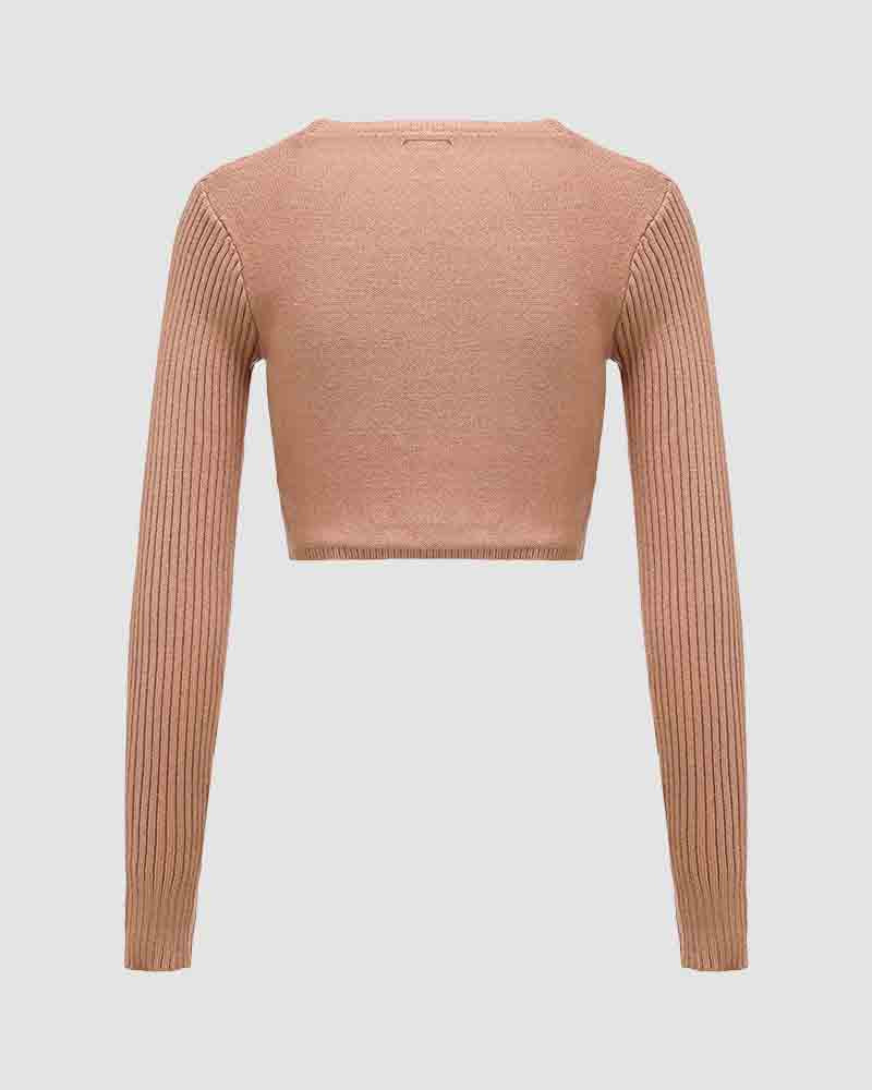 Stellar High Cable Knit Cropped Jumper