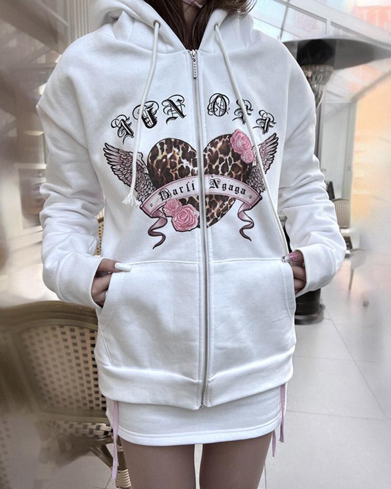 Bear Ear Heart Graphic Hoodie