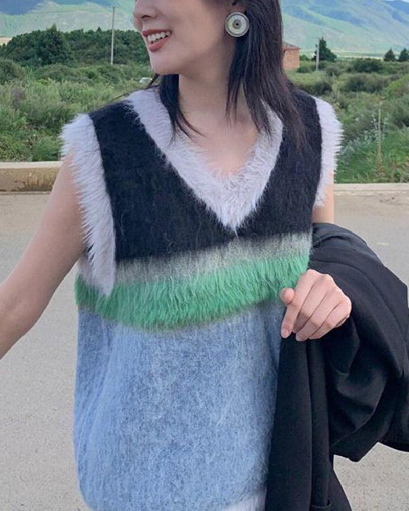 Retro Youth Fluffy Vest