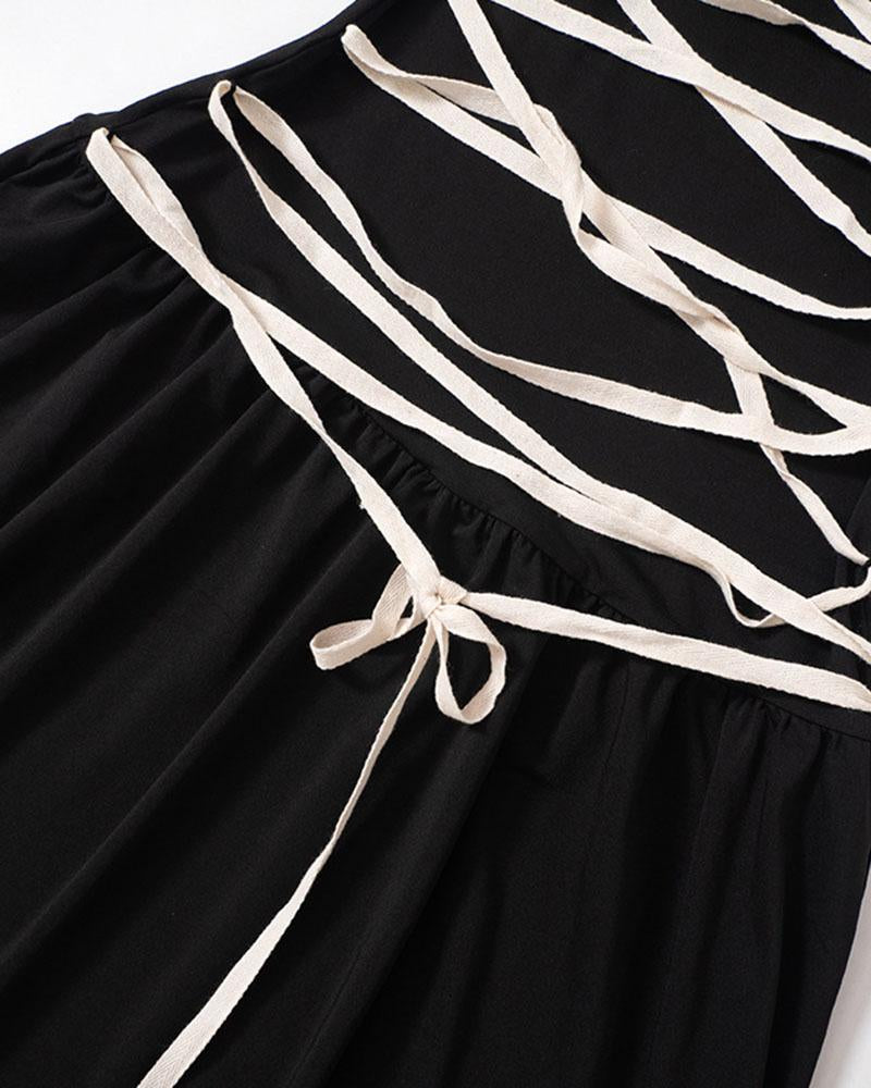 Immortal Shoelace Accent Maxi Dress