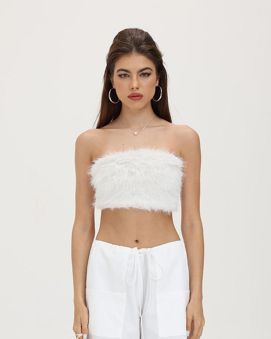 Cloud Fuzz Tube Top