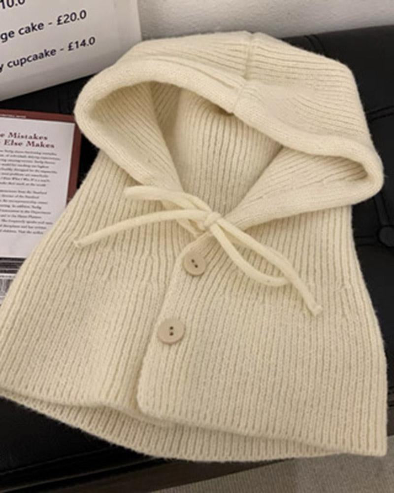 Button Up Knitted Hood
