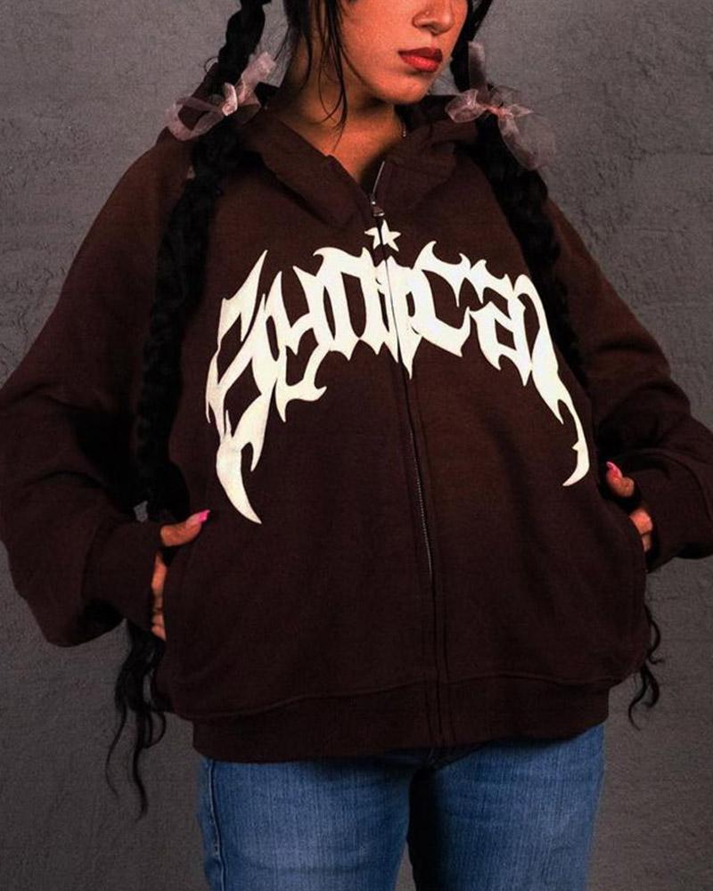 Gothic Star Zip Up Hoodie