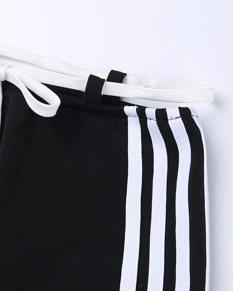 Shoelace Low-waist Short Skirt