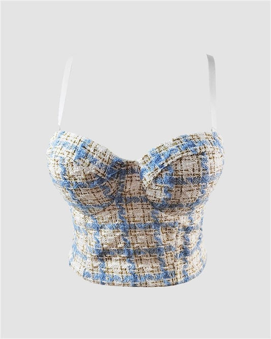 Thousand Bird Plaid Cami Tops