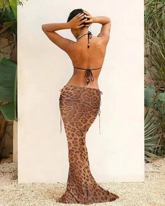 Leopard Print Bikini Coord Set