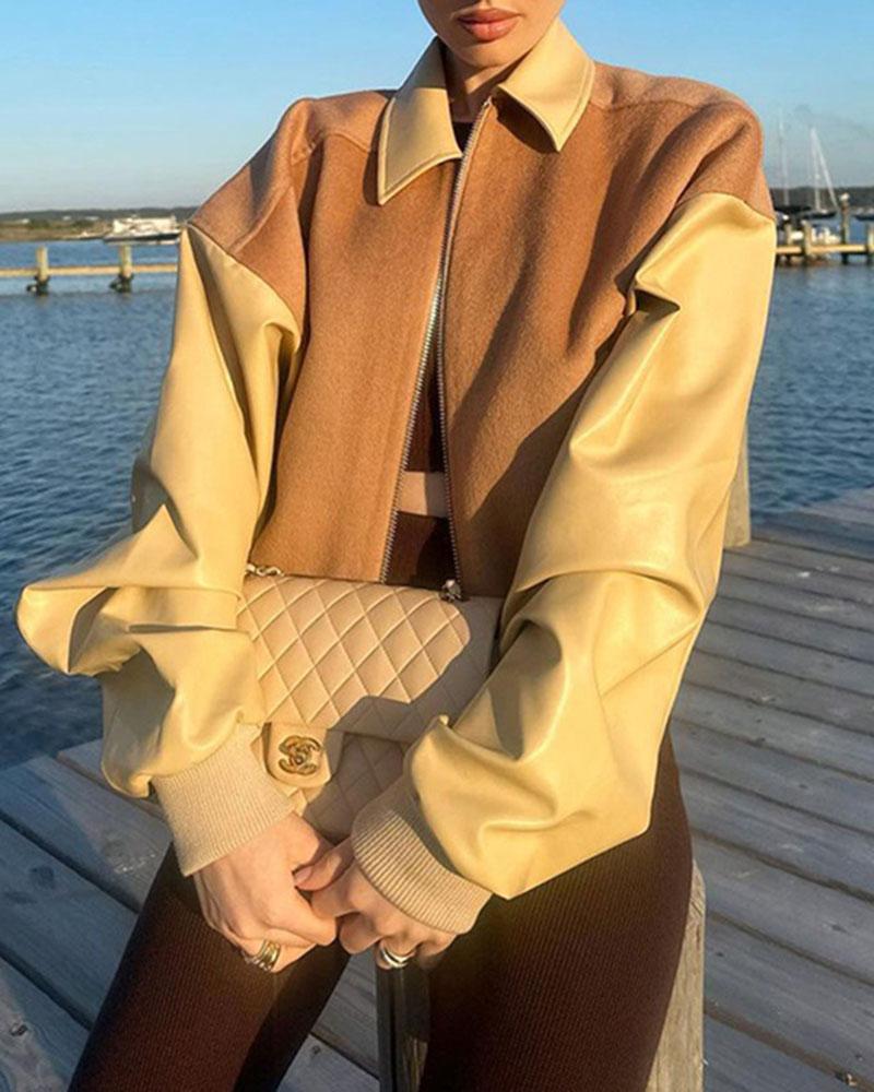 Suede And Leather Minimalist Jacket