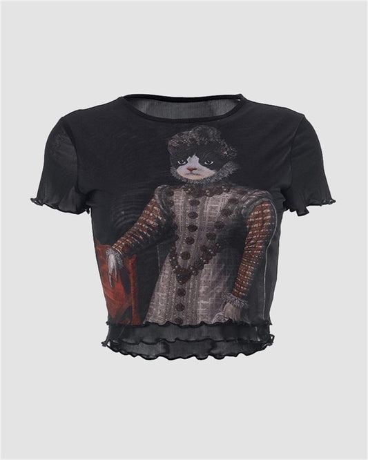 Catto Queen Cropped T-Shirt