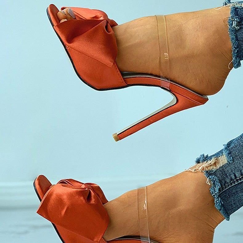 Longshot Big Bow Satin Stiletto Heels