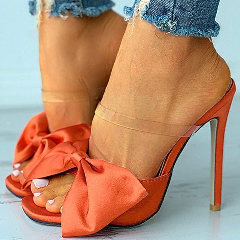 Longshot Big Bow Satin Stiletto Heels