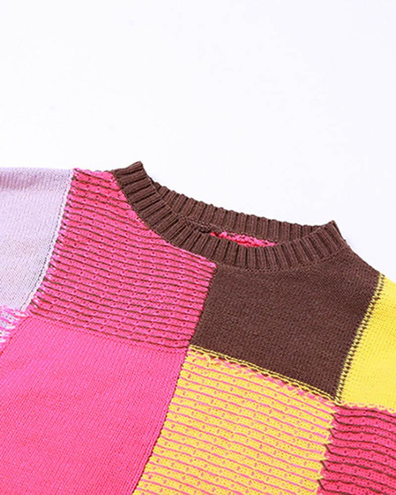 Colorblock Tassel Sweater