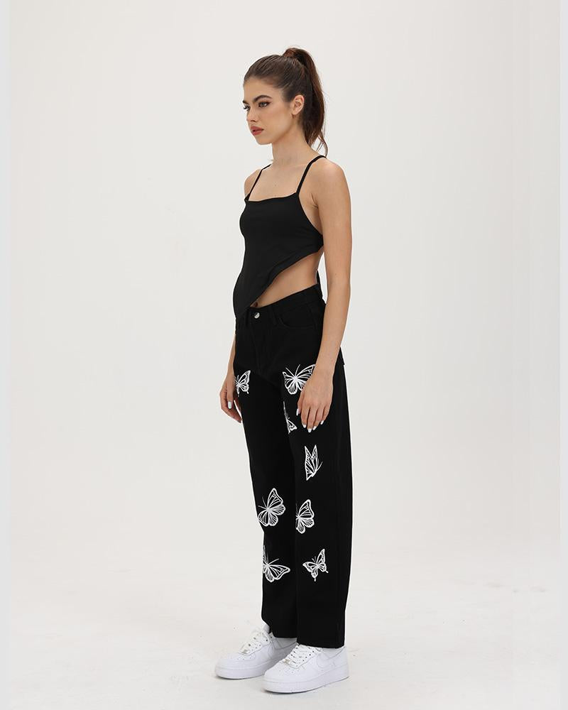 Butterfly Glisten Rhinestone Tracksuit Pants