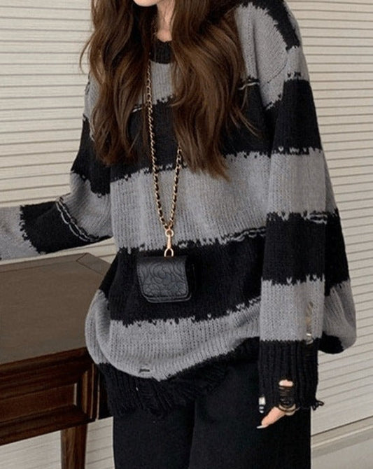 Retro Stripes Oversized Sweater