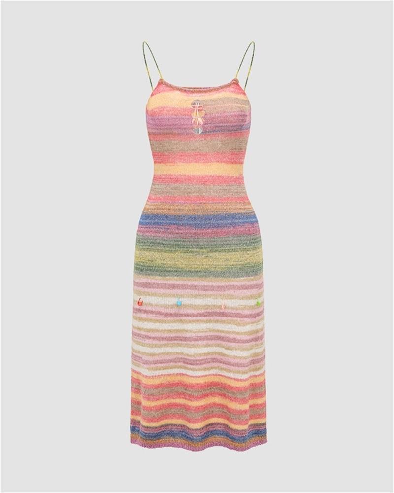 Dunereach Midi Knit Gradient Dress