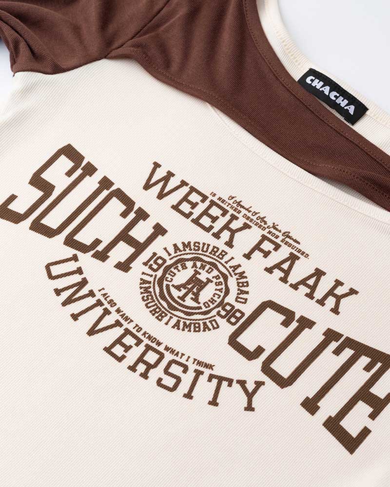 Such Cute University Asymmetrical Top