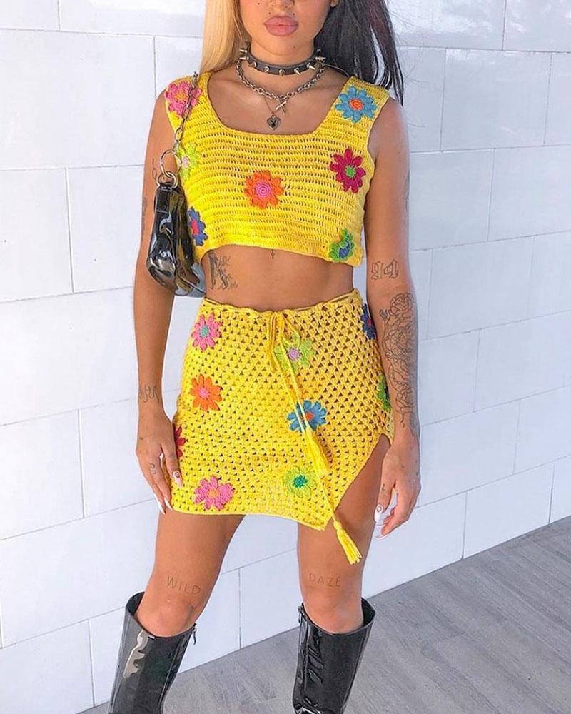 Summer Flowers Crochet Coord Set