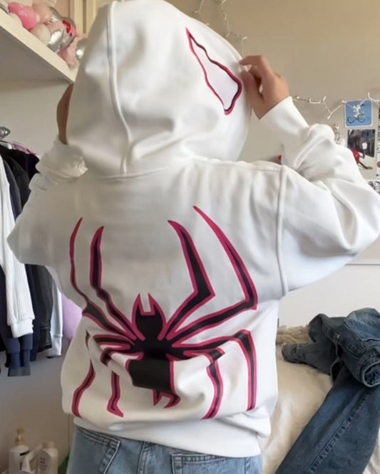 Spider Print Street Zip Up Hoodie