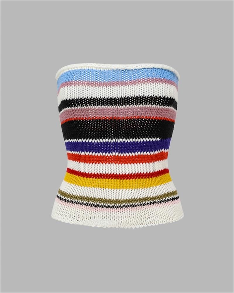 Rainbow Stripes Tube Top