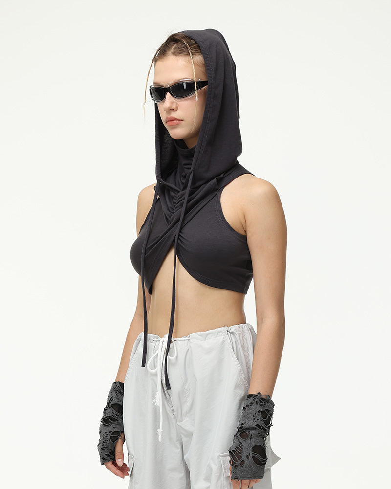 Desert Mask Raider Wrap Top with Hood