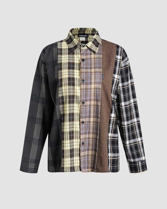 Mantis Grunge Oversized Plaid Shirt