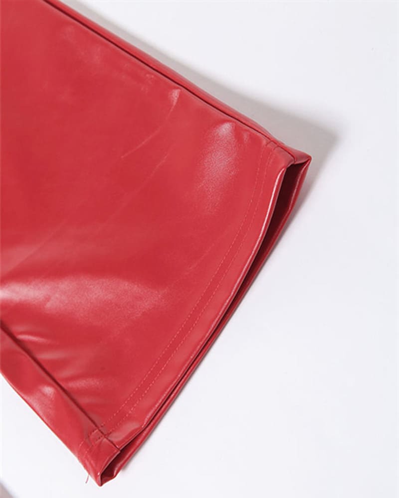 Lace Up Peekaboo PU Pants