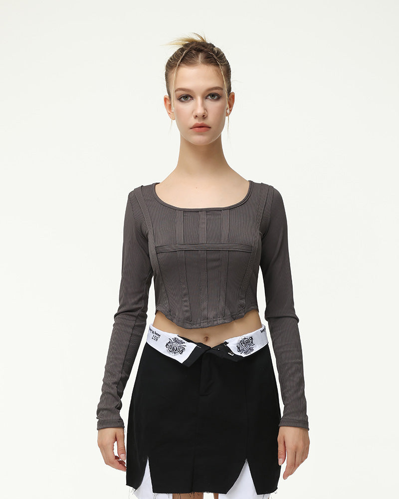 Phantasm Fishbone Corset Long Sleeves Top