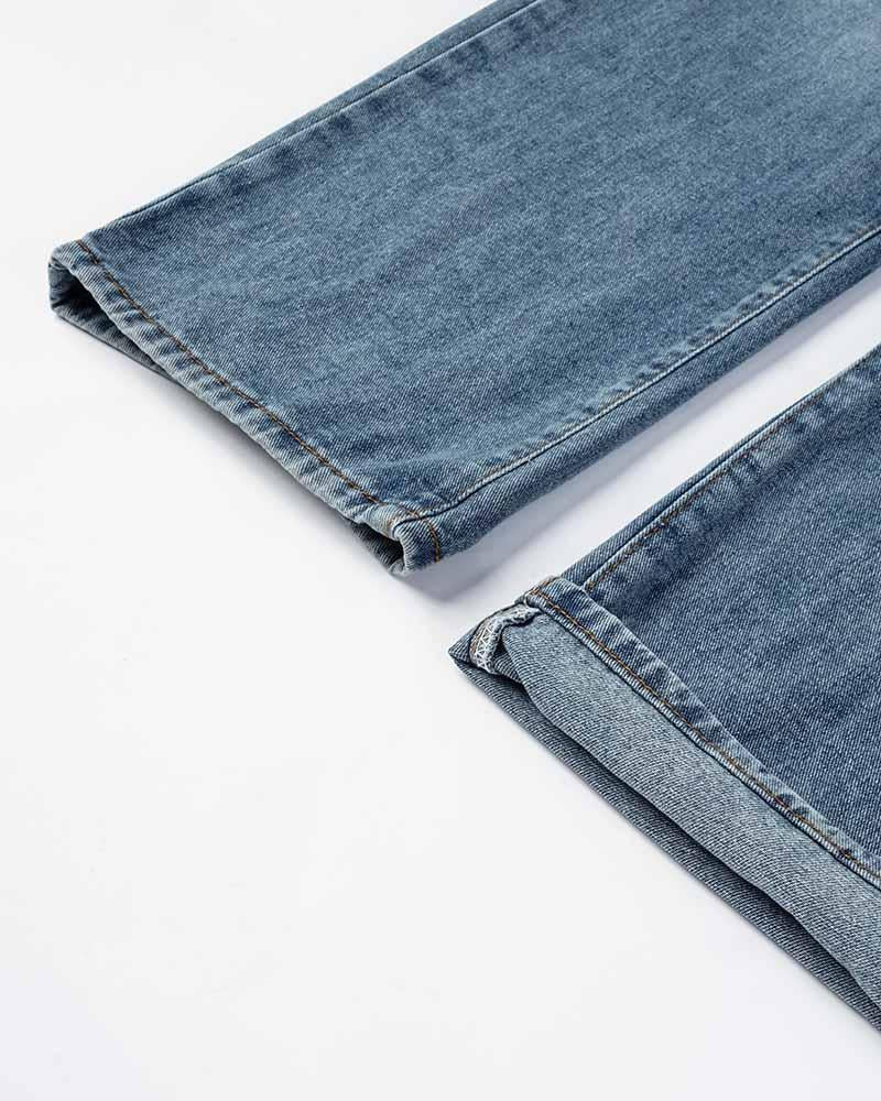 Slow Down Unfolded Denim Jeans