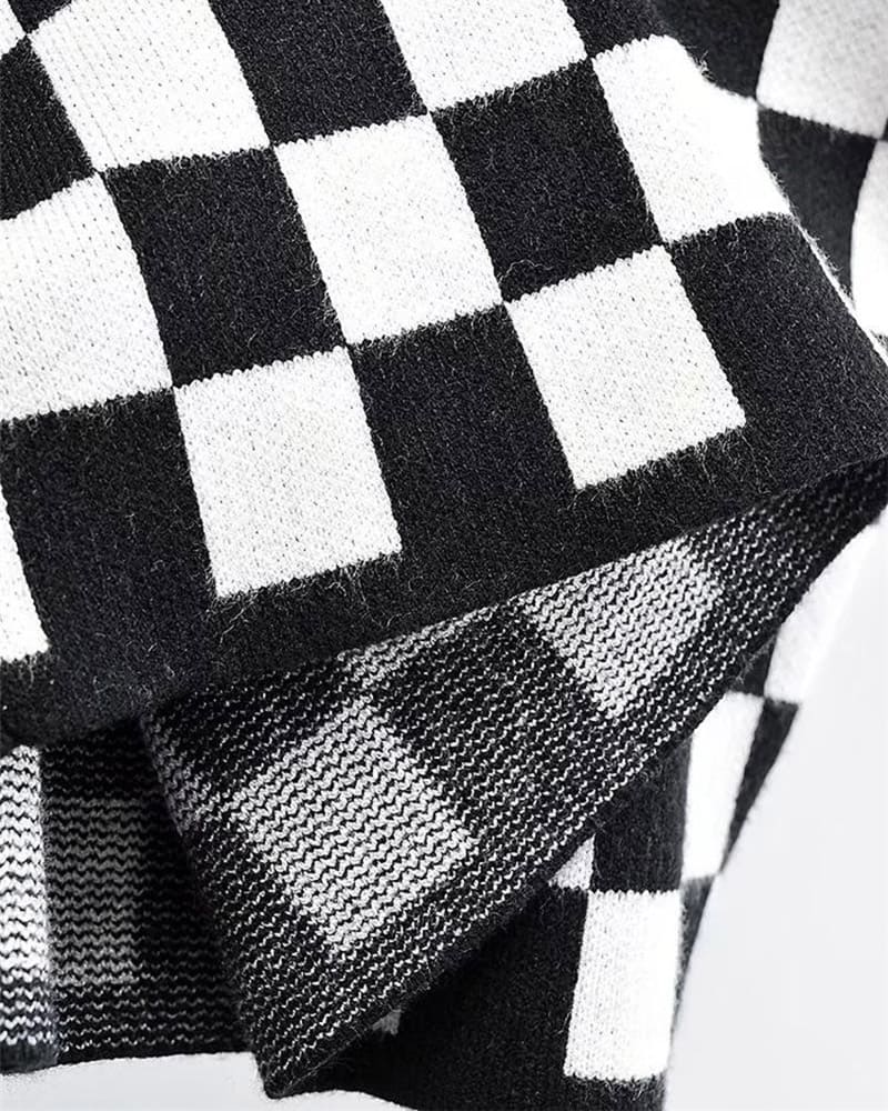 Checkerboard Pencil Skirt