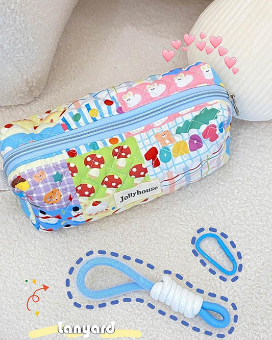 Nostalgic Quilted Pencil Case