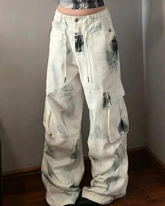 Ink Print Cargo Pants