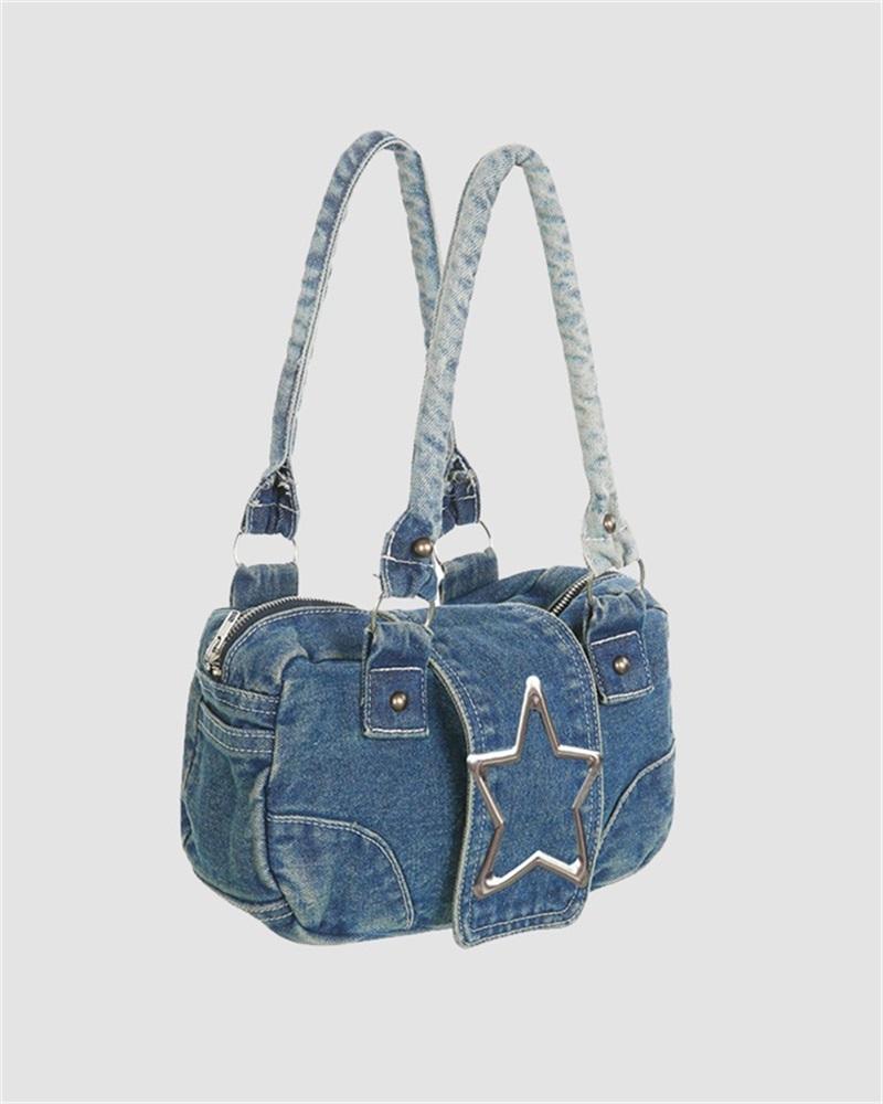 Denim Patch Star Accent Bag