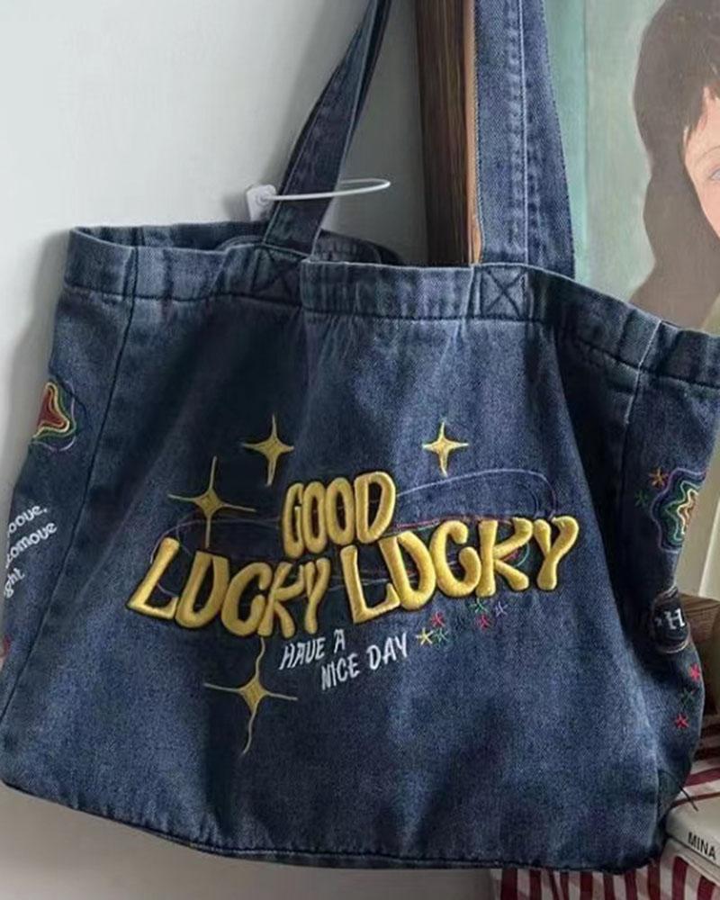 Good Lucky Lucky Denim Totebag