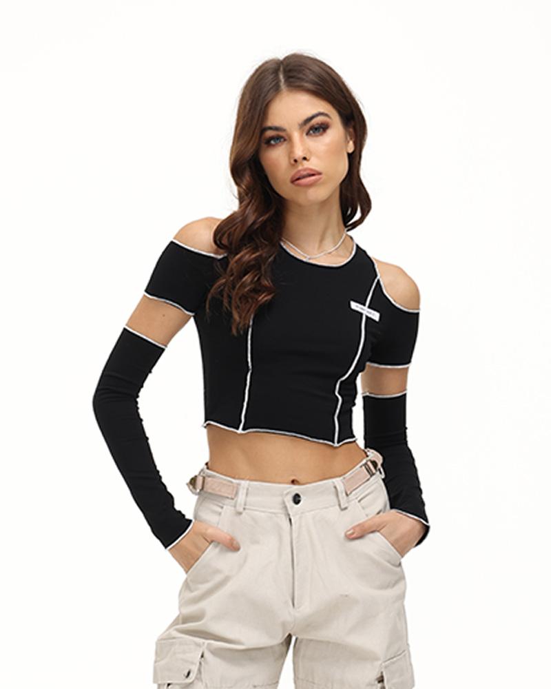 Slyphscope Cut Out Top with Sleeves