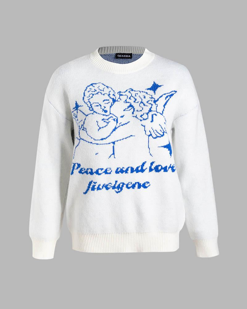 Cherub Peace and Love Graphic Jumper