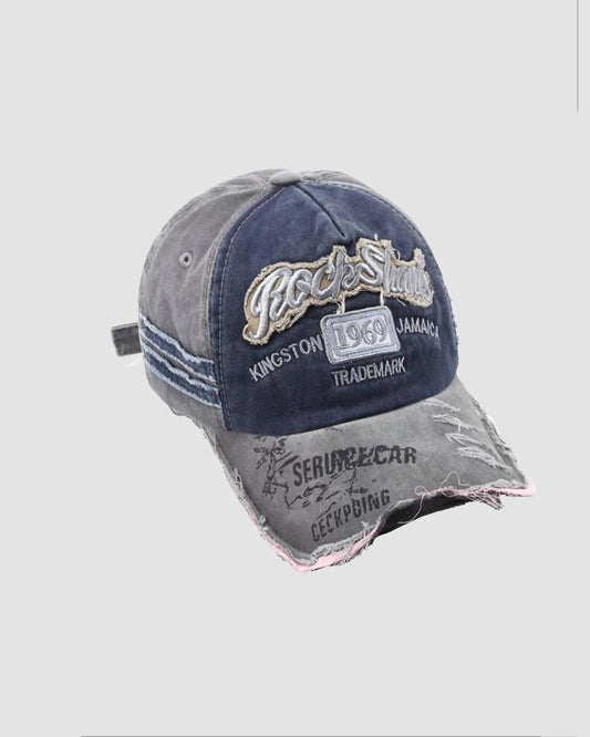 1969 Distressed Embroidery Denim Baseball Cap