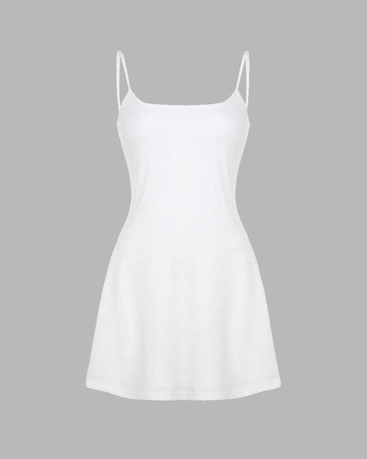 Plain White Back to School Dress