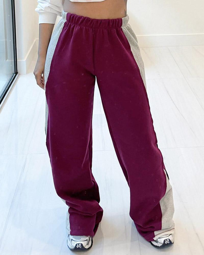 Casual Contrast Sweatpants